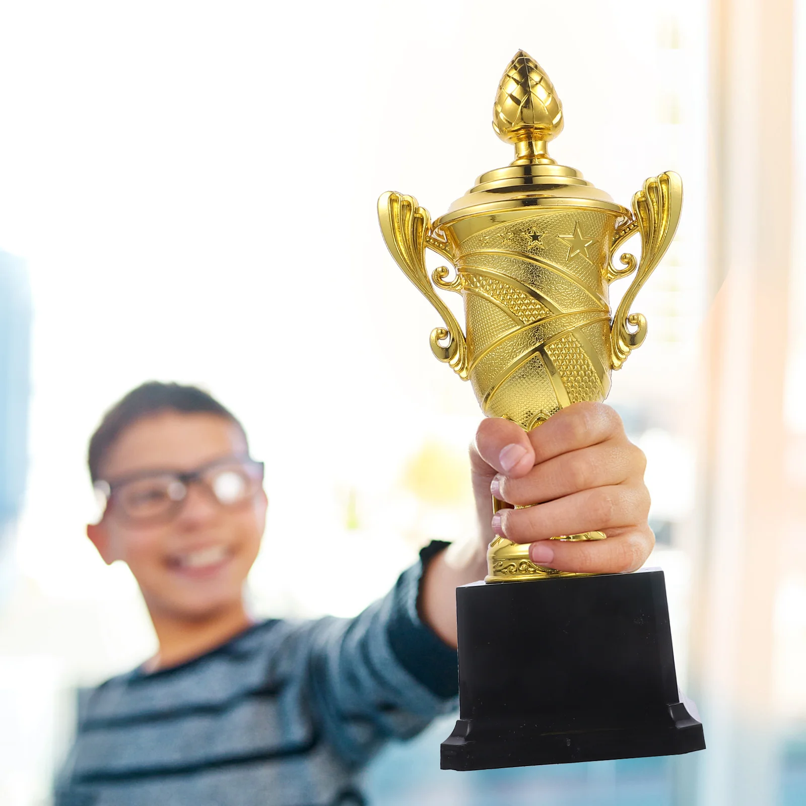 

Competition Award Trophy Plastic Durable Reading Encouragement Trophy for School Library Office Winner Ceremony Celebration