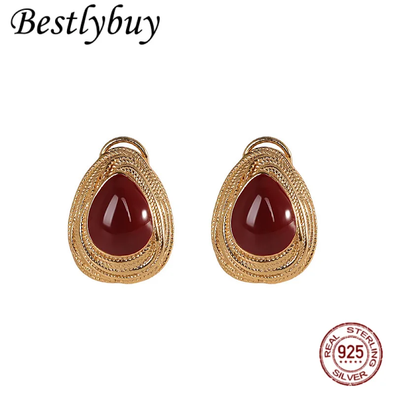 

НОВЫЕ модные и роскошные французские серьги в форме капли из стерлингового серебра 925 пробы с позолотой в стиле ретро для женщин