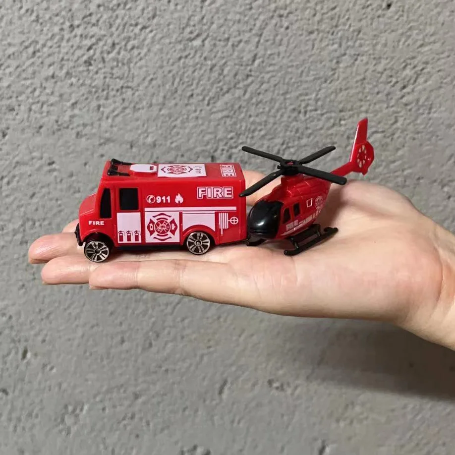 Track Parking Lot Toys Car Fire Truck For Children Kids Plastic Vehicle Model Cosplay Game Christmas Birthday Gift