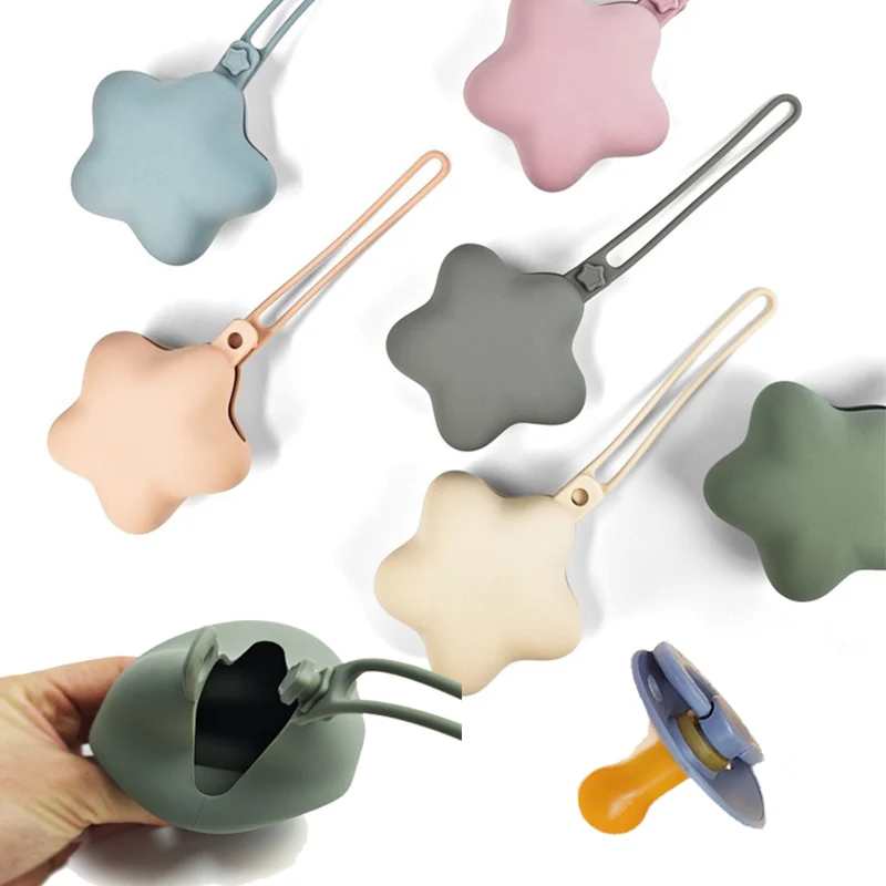 Porta Chupetes de Silicona con Gancho de Seguridad - Estuche Hermético para Cochecito y Bolsa de Pañales, Bolsa Multiusos para Llaves, Monedas, Auriculares