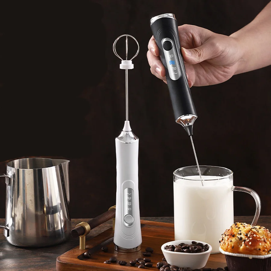

Stainless Steel Mini Coffee Maker Whisk Mixer Wireless Milk Frother Electric Type-C Handheld Blender For Coffee Cappuccino Cream