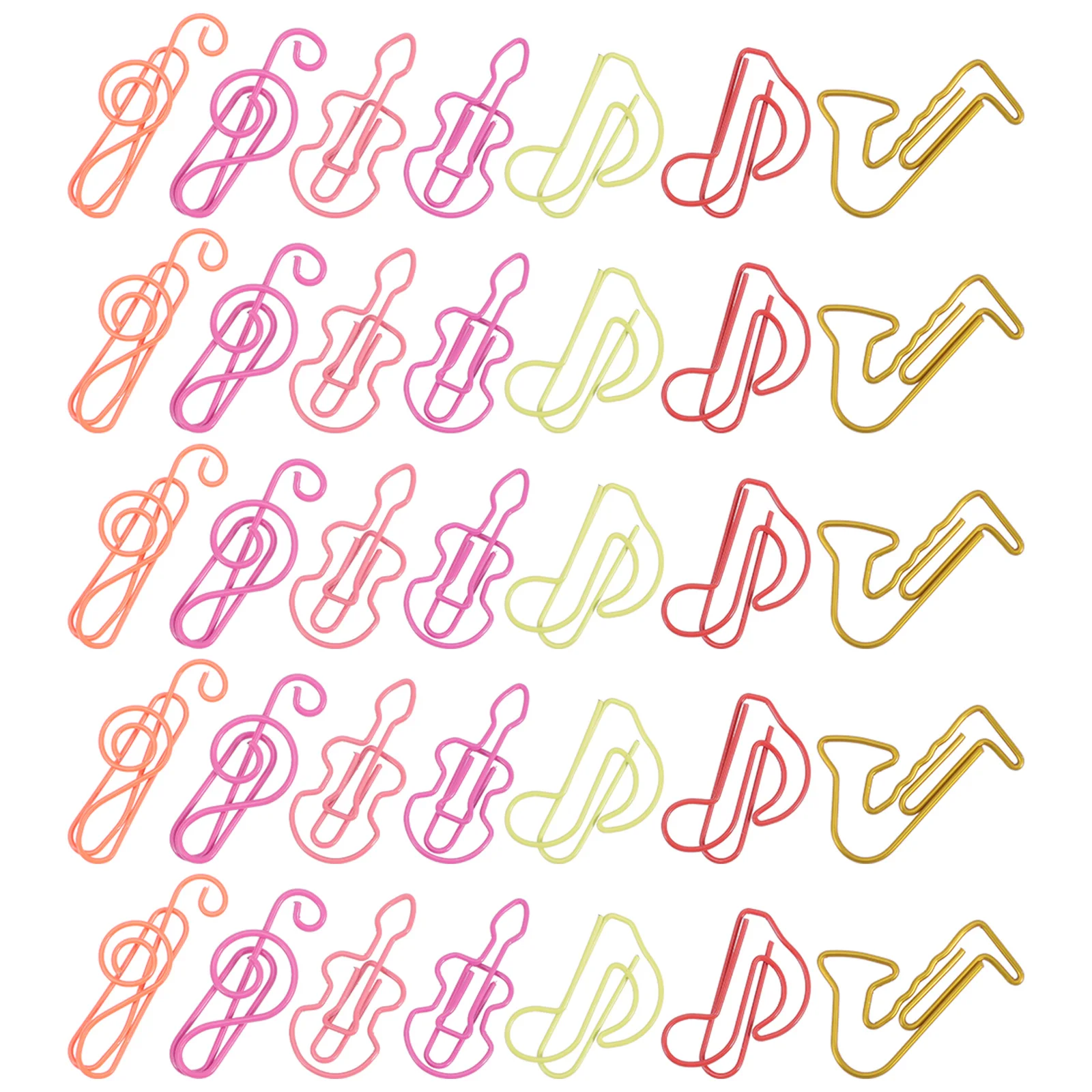 60Pcs Metal Paper Clips Music Note Style Cute Decorative Stationery for Documents Files Photos Notes Paper Clips