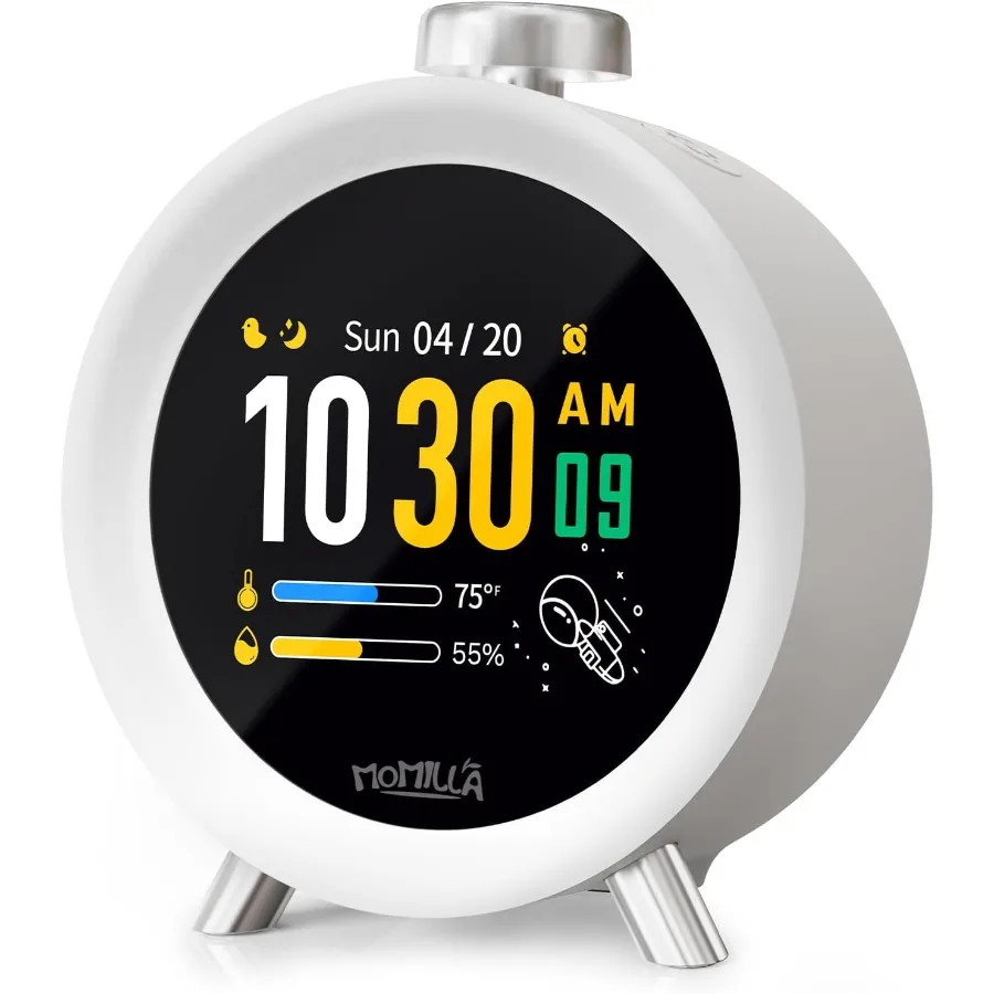 

Alarm Clock for Heavy Sleepers Colorful Screen Temperature Loud 7-Day Programmable 4 Alarms Small Clocks Bedrooms for Adults Bo