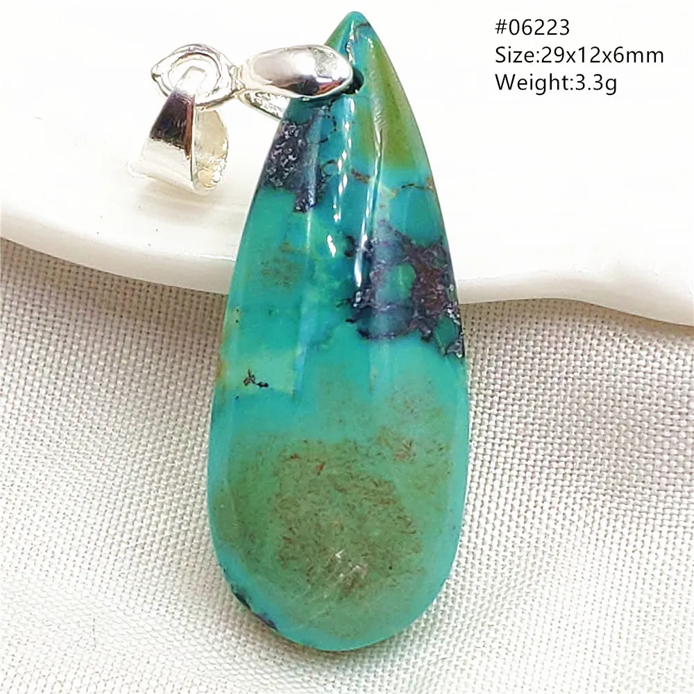 Genuine Natural Turquoise Blue Pendant Oval Water Drop 20x15x10mm Women Men Turquoise Necklace Pendant Jewelry AAAAA