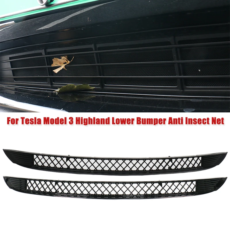 

Car Lower Bumper Front Anti Insect Net For Tesla Model 3+ Highland 2024 Anti Dust Proof Inner Vent Grille Cover Insect-proof ABS