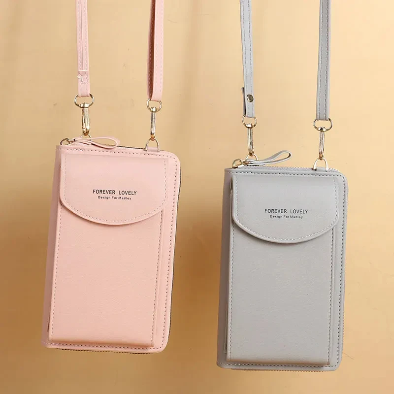 Fashion Single Shoulder Crossbody Cell Phone Bag Mini Versatile Satchel Multi Card Position Card Bag Keycase Female