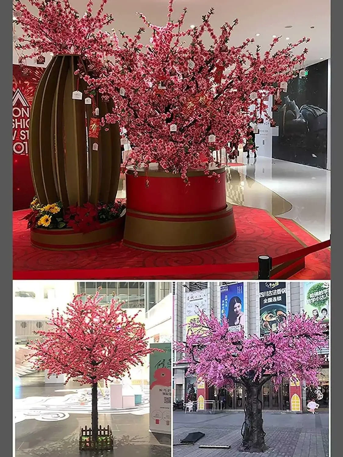 Árbol Artificial lila azul claro, árbol de Jacaranda, flor de cerezo, restaurante, vestíbulo de Hotel, centro comercial, exhibición, decoración del hogar