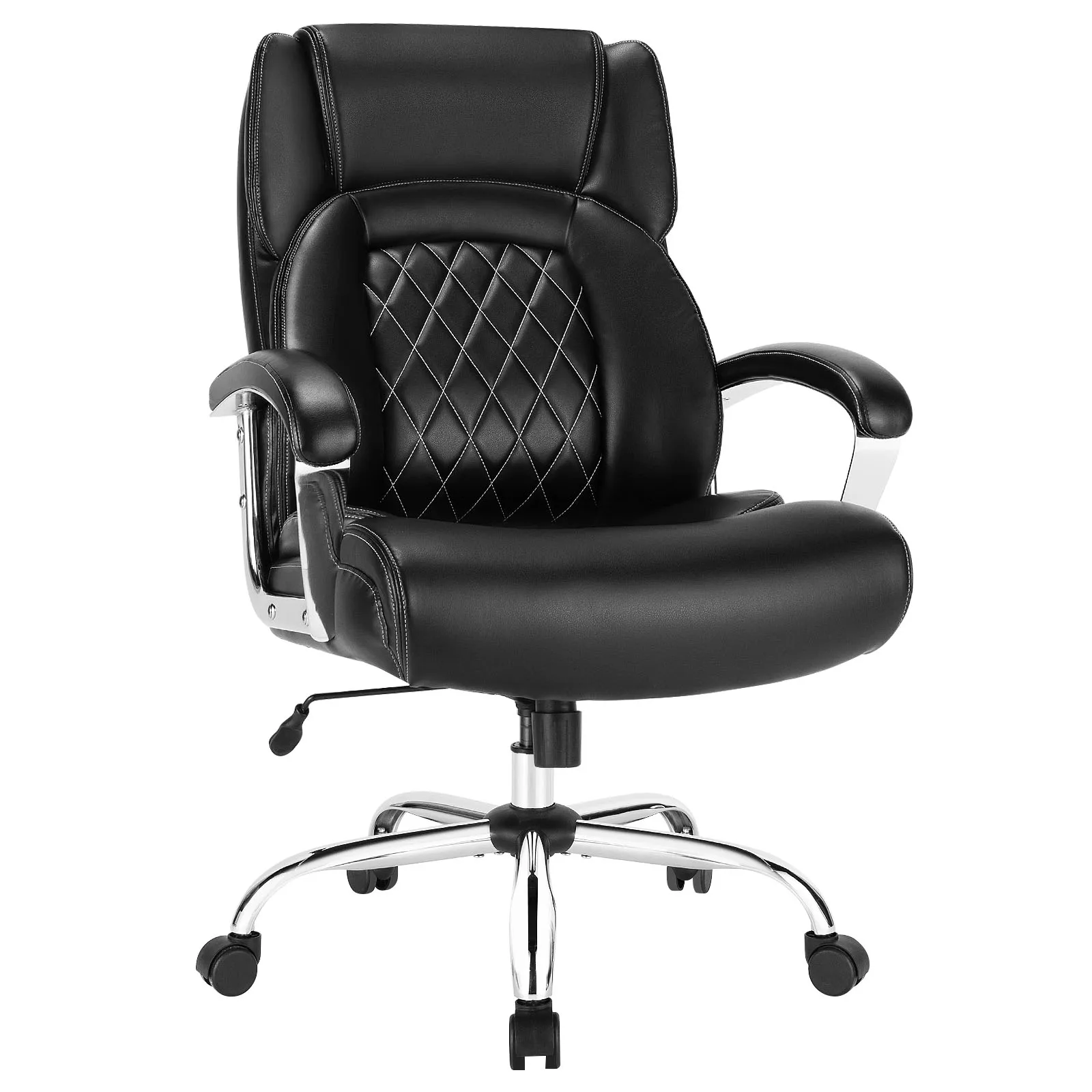 Costway 500LBS High Back Big & Tall Office Chair Adjustable Leather Task Chair HW67403