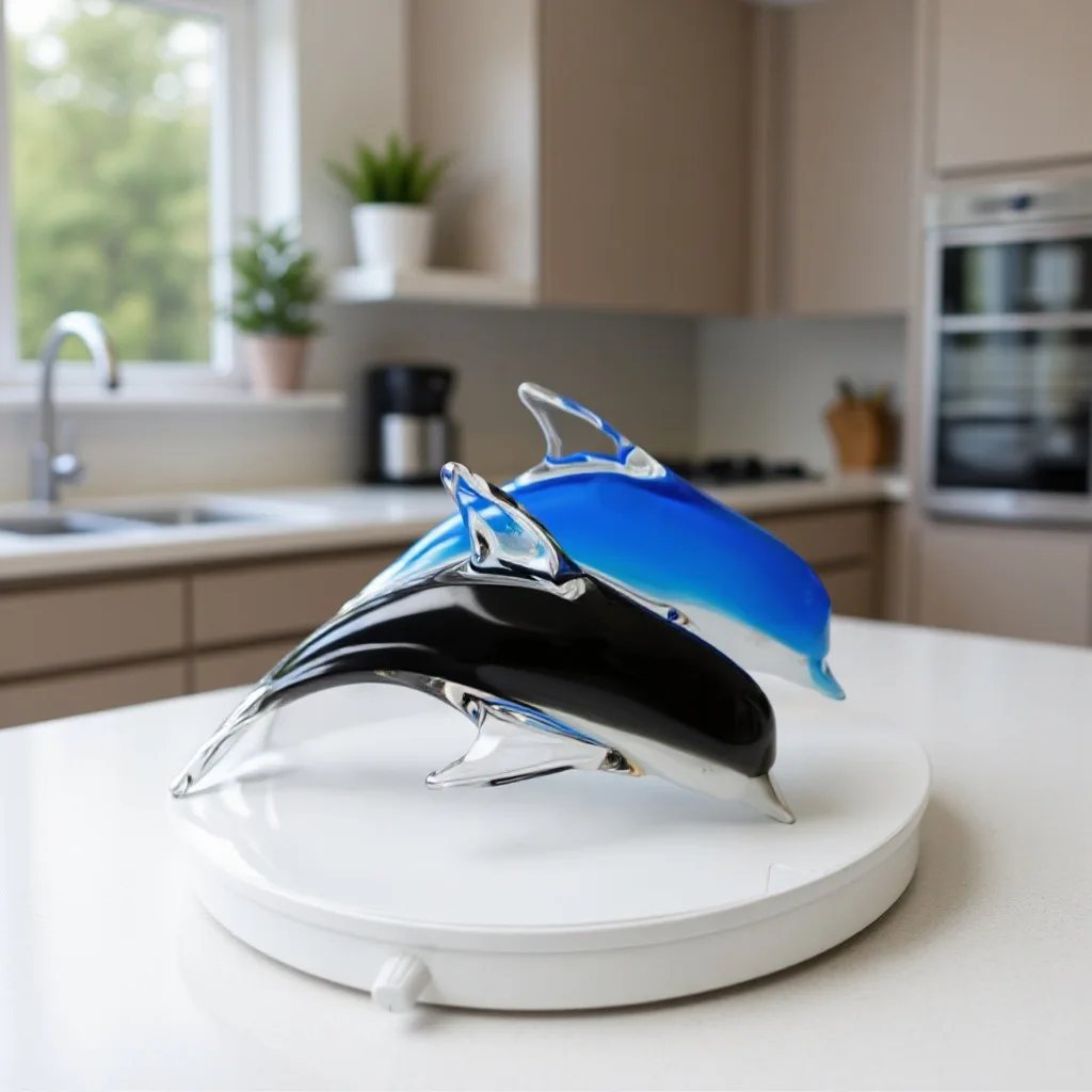 Glass dolphin glazed home wine cabinet creative decorative handicrafts small ornaments fish tank landscaping marine animal gifts