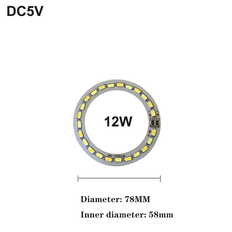 1Pcs  DC5V LED  Dimmable 3colors Ring lights Board 10W 12W with 1.5m  Online Touch Switch Dimming Controller cable