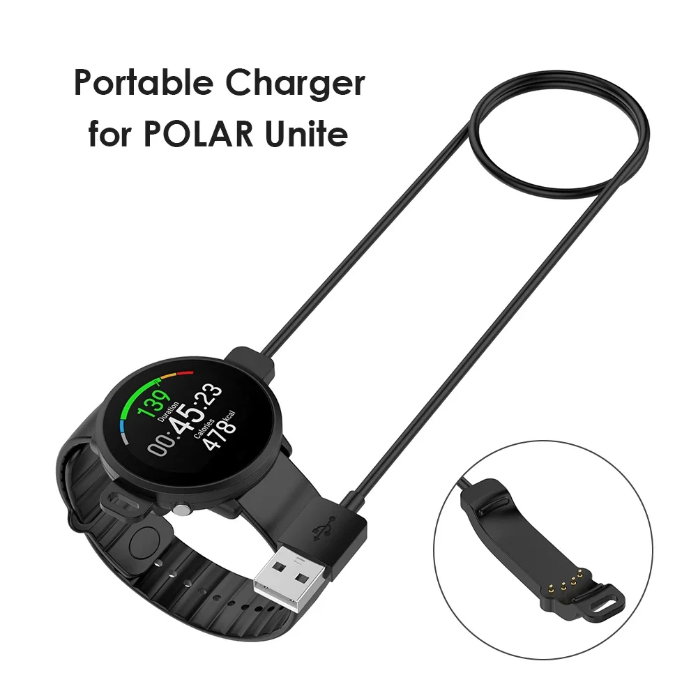 USB Charger Cable 4-pin 1m  for POLAR Unite Smartwatch Charging Cord Line Outdoor Shopping Wearing Accessories