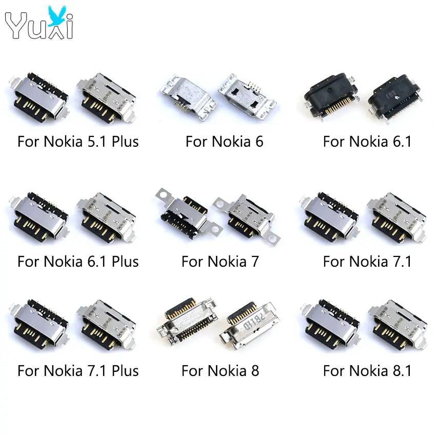 YuXi 1pc For Nokia 5.1 6 6.1 7 7.1 Plus 8 8.1 Type-C Micro USB Charging Dock Charge Socket Port Jack Connector