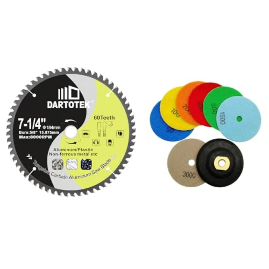 

7-1/4"/184mm Aluminum Cutting DiscCircular Saw Blade 60T TCT Cut Off Wheel for Aluminum Plastic with 5/8" Arbor for Circular sa