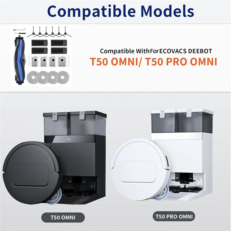 قطع غيار B82B للمكنسة الكهربائية الروبوتية ECOVACS DEEBOT T50 PRO Omni، مجموعة الملحقات #5