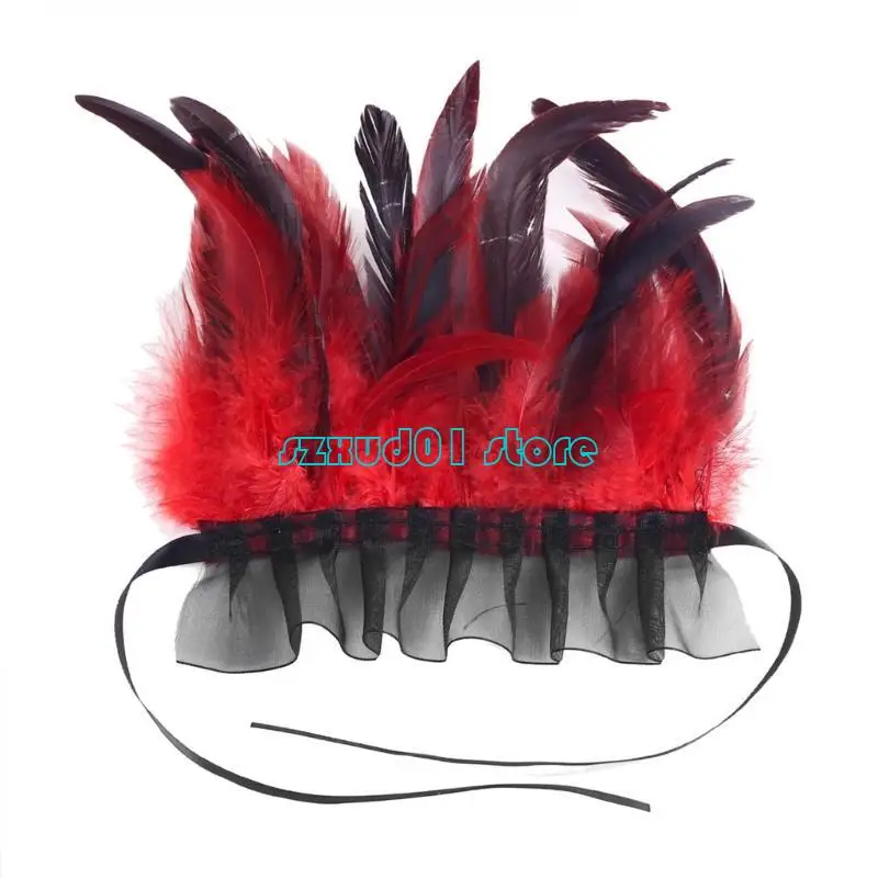 1xca Vintage Feathered Hand Hand Cuffs สำหรับผู้ใหญ่ unisex แขนกอธิคแขนเสื้อธีมปาร์ตี้ชุดข้อมือแขนข้อมือสวมหน้ากาก Armwear