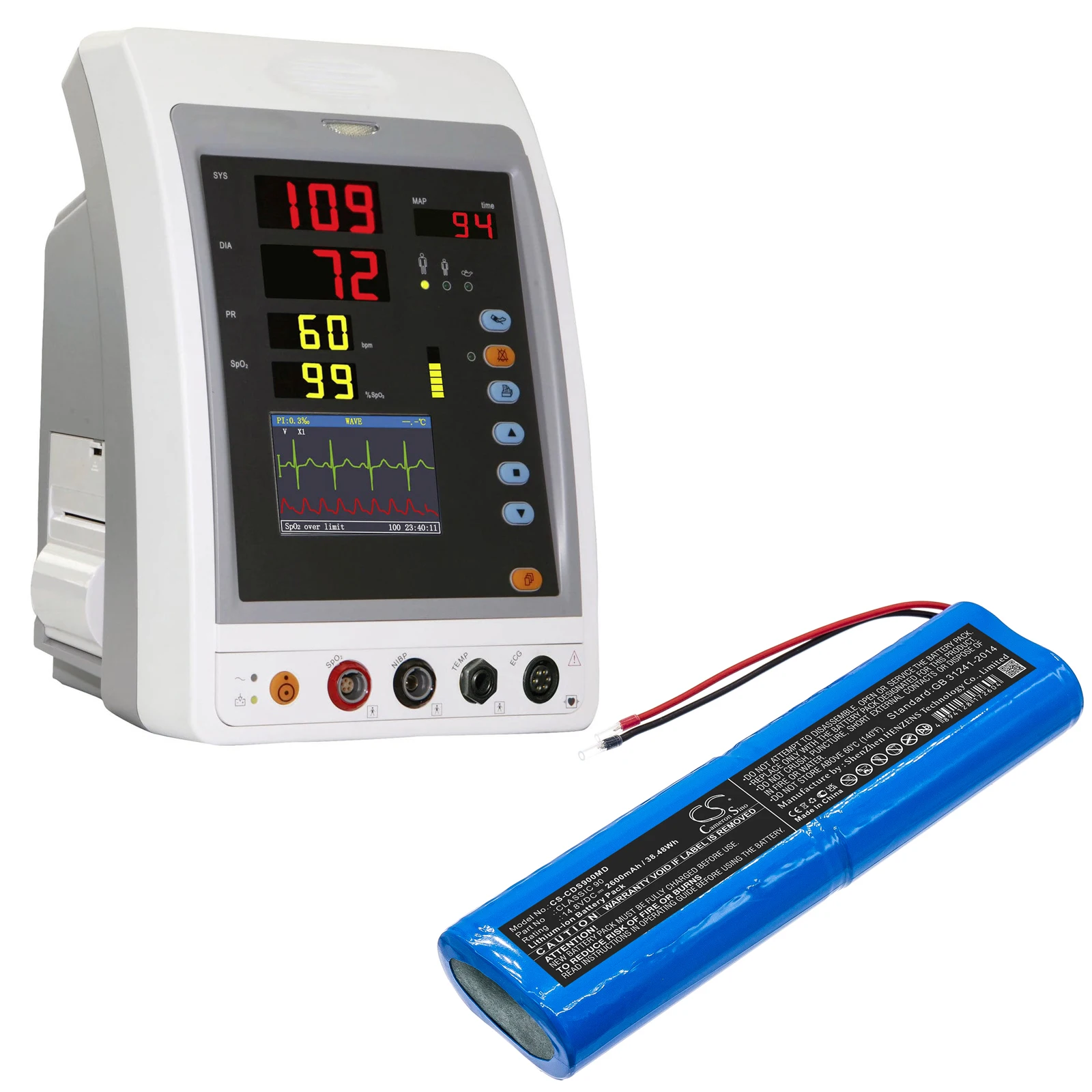 Cameron Sino 14.8V 2600mAh CS-CDS900MD Medical Battery for Creative CLASSIC 90 +TOOL