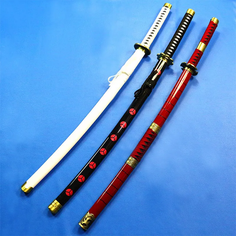 103cm high quality Roronoa Zoro Katana with Bamboo Blade ABS Sheath Anime Cosplay Props long Sword Children\'s Toys