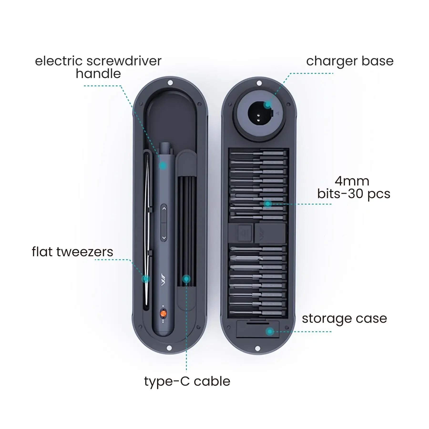 JIMIHOME Electric Screwdriver Set 34 in 1 Cordless Precision Screwdriver with Type-C Charging Base Repair Screwdriver Kit