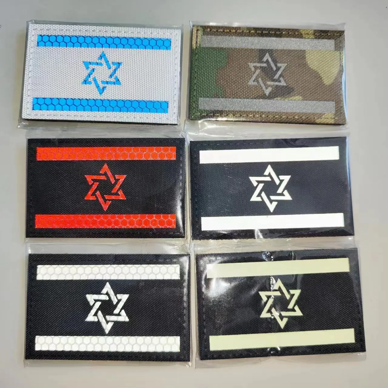 Bordado de la bandera de Israel, parche táctico de tela, brazalete del castigador, emblema del ejército de gancho y bucle, insignia de combate de