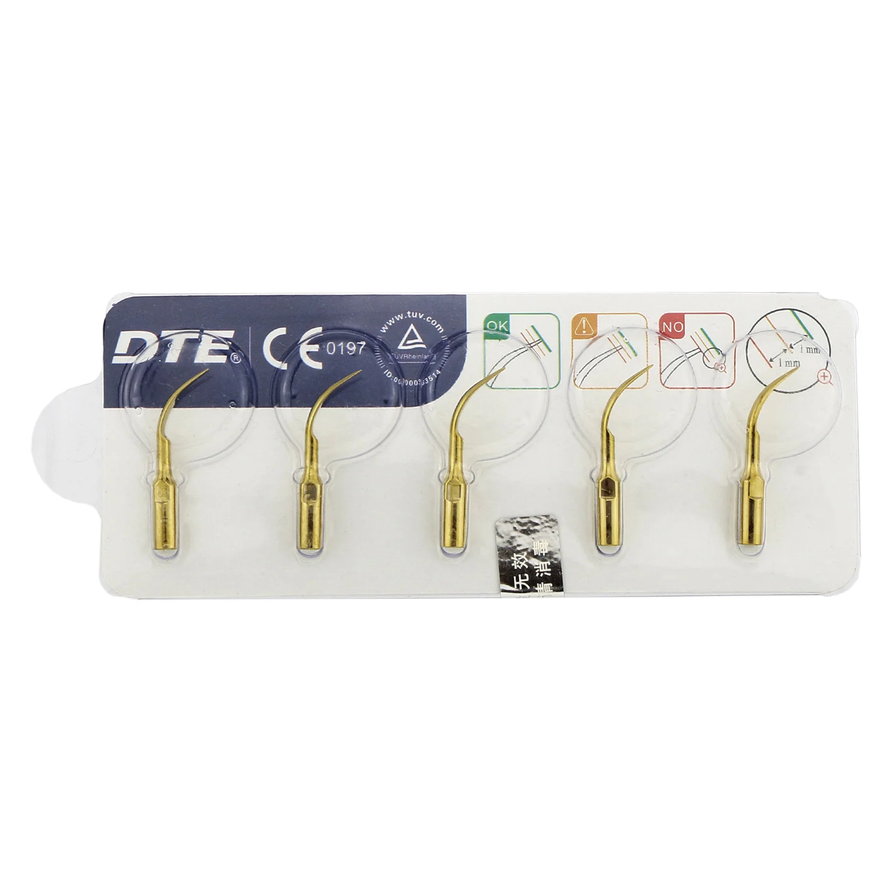 Woodpecker DTE Dental Scaler Tips Scaling Tips Endo Ti-plated GD1T Fit NSK SATELEC Ultrasonic Scaler Handpiece Teeth Cleaning