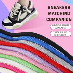 1Pair NEW 10mm Thick Shoelace Running Sneakers Unisex  Laces Round Shoelaces for Shoes 100/120/140/160CM Quality Rope Shoe Laces