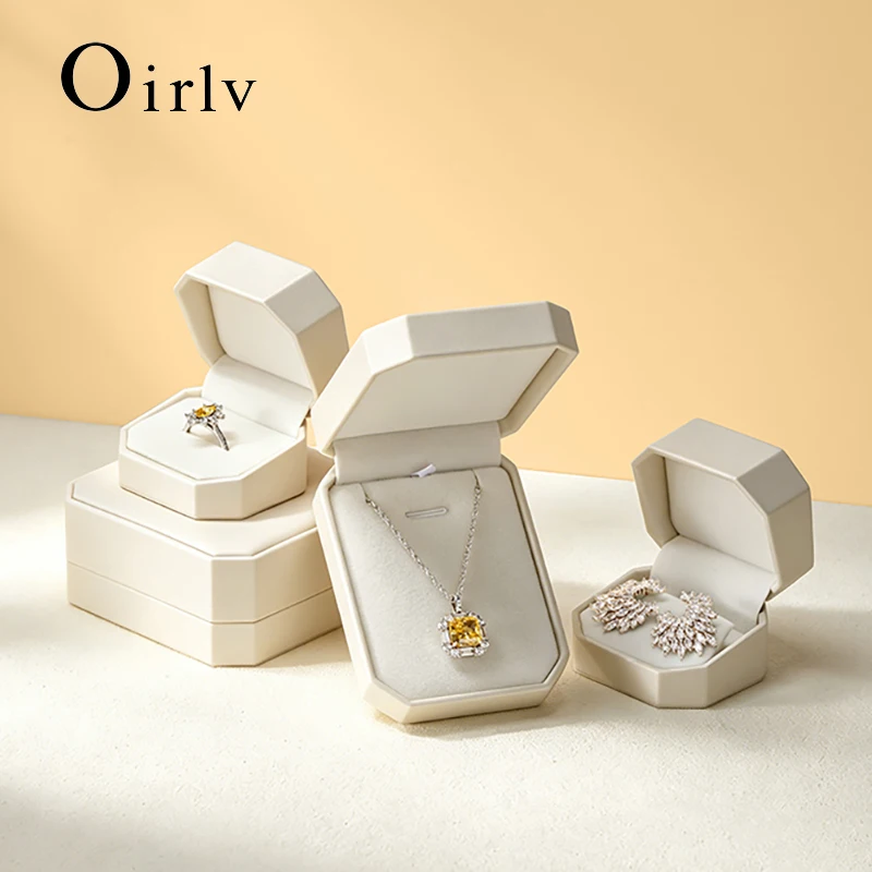 

Oirlv Wedding Ring Box Leather Jewelry Box Earring Bracelet Necklace Box Gift Jewelry Organizer Ring Box for Engagement Proposal