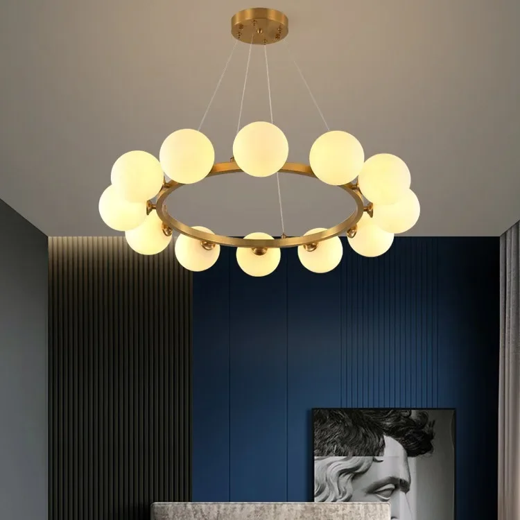 Lampe suspendue en cuivre au design minimaliste moderne, luminaire décoratif d'intérieur, idéal pour un salon, une chambre à coucher ou un restaurant, 3724