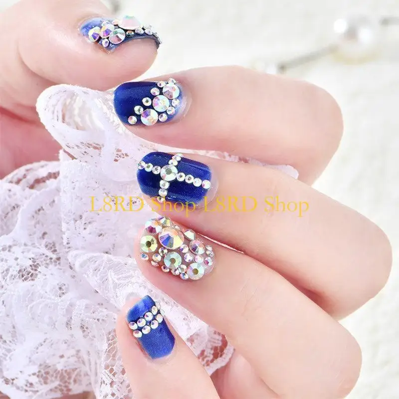 L8RD 12 그리드를위한 네일 아트 장식을위한 여러 가지 그리드 손톱 매니큐어를위한 멀티 모양도