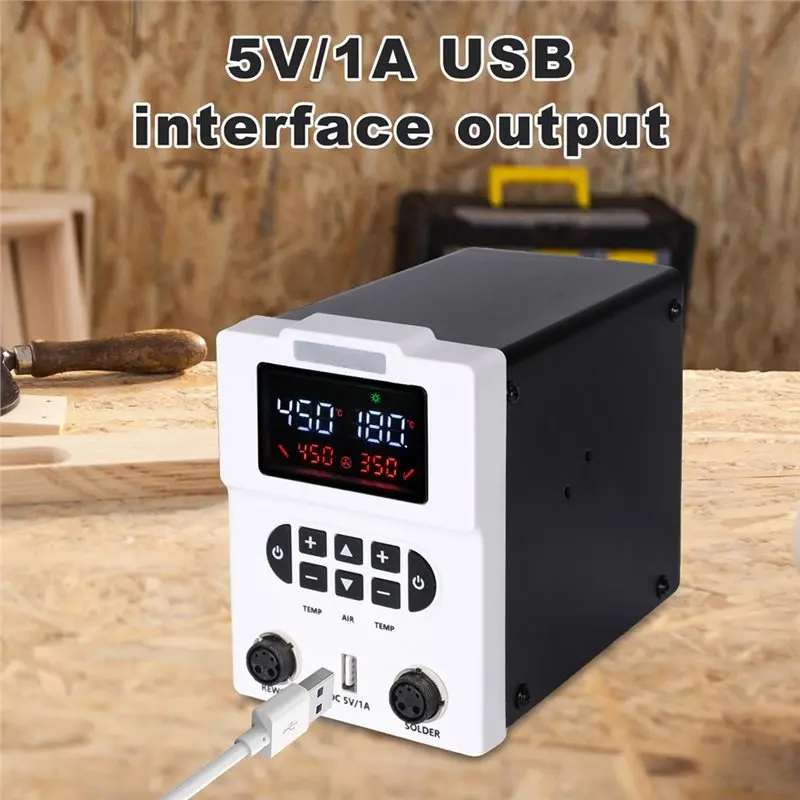 A98E-878D Soldering Station 600W Digital Hot Air Blower Heat Tool Welding Solder Iron Desoldering Rework Station Tool