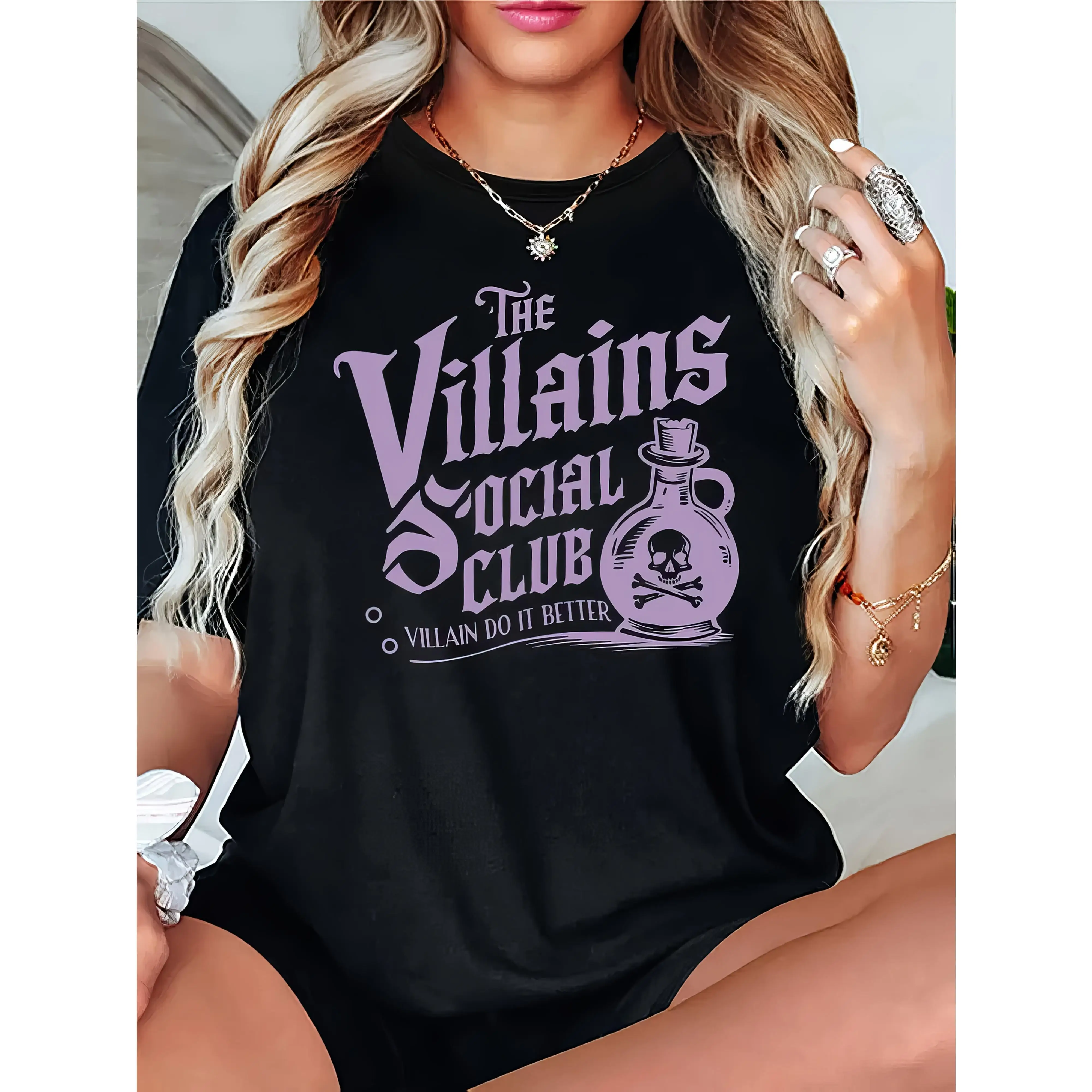 

T - Shirt with “The Villains Social Club” and “Villain Do It Better” Slogan