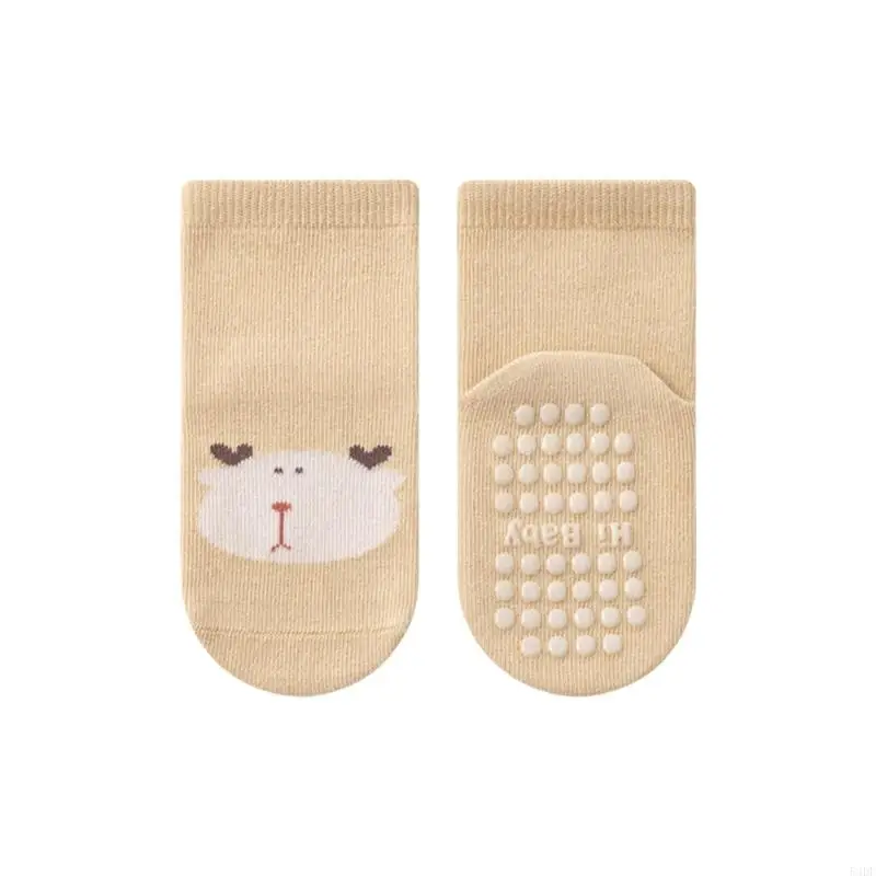 54DF 1 pair Toddler Anti Slip Ankle Socks Cosy Comfortable Baby Floor Socks for Nursery Activities and Daily Wear