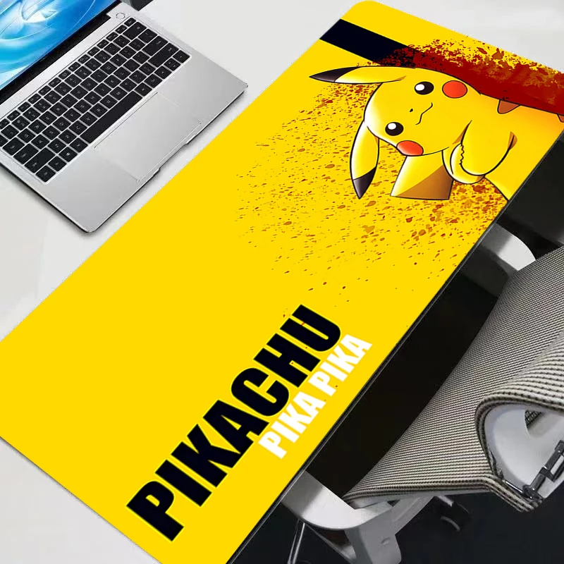 Tappetini per mouse Grande P-Pikachu Gomma PC Accessori da gioco per computer Tappetino per mouse Tappetino per scrivania Bordo di bloccaggio Tappetino per mouse Tappetini per mouse