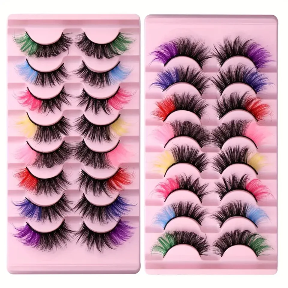 8 pares de pestañas postizas de colores de alta calidad, pestañas individuales que crean una personalidad diferente, extensiones de pestañas 2