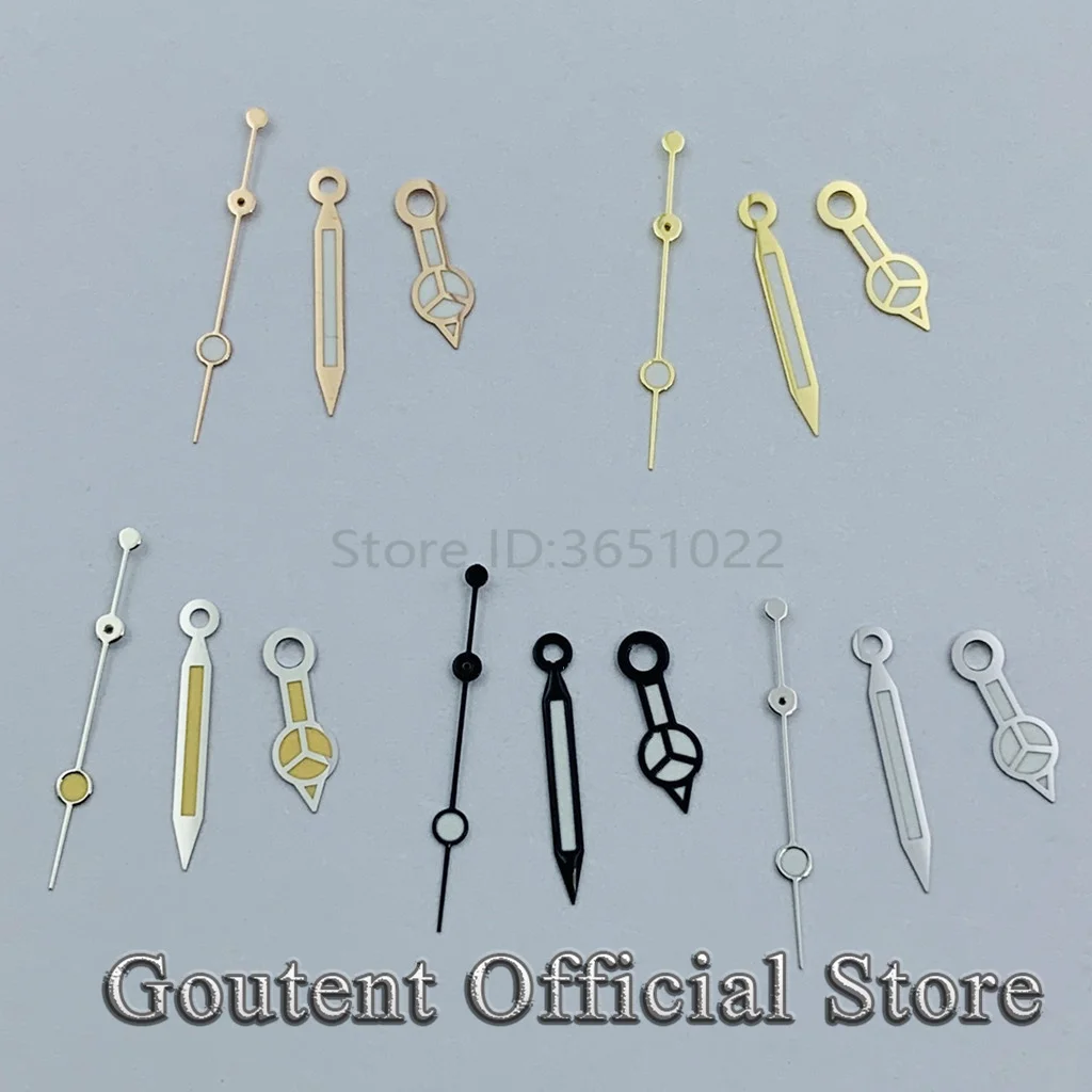 

Часы Goutent, серебро, черное золото, розовое золото, стрелки подходят для механизма 3135