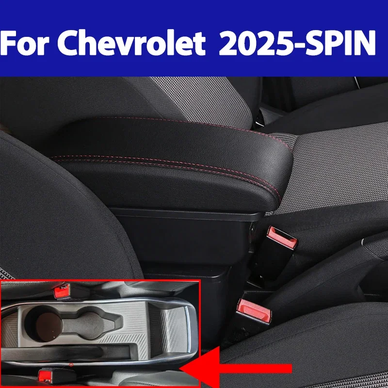 Reposabrazos para Auto Chevrolet Spin 2025 2026, Consola Central con Caja de Almacenamiento y USB, Accesorios Interiores para Auto, Fácil de Instalar