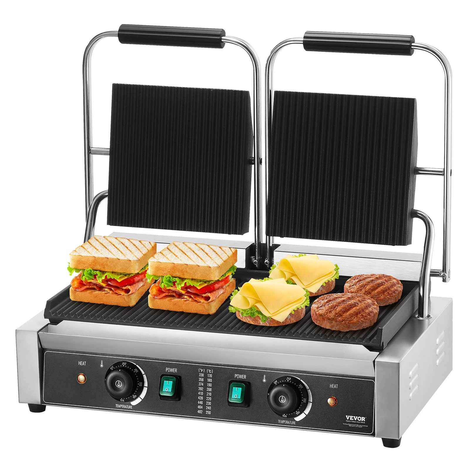 VEVOR Commercial Panini Grill 3600W Electric Sandwich Panini Maker 19\