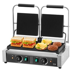 VEVOR Commercial Panini Grill 3600W Electric Sandwich Panini Maker 19