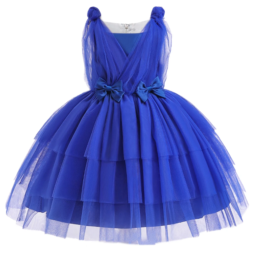 Bow Girls Christmas Dress Tulle Birthday Party Wedding Kids Dress for Girls New Years Princess Costume Xmas Bridemaids Prom Gown