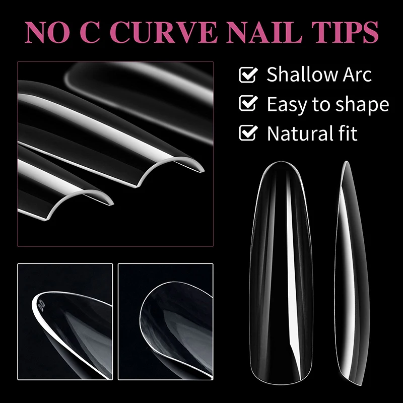 192 Pcs/Box False Nails Super Long Ballerina Nails Press On Nail Full Cover Matte Gel Tips Nail Art Capsule Fake Tips