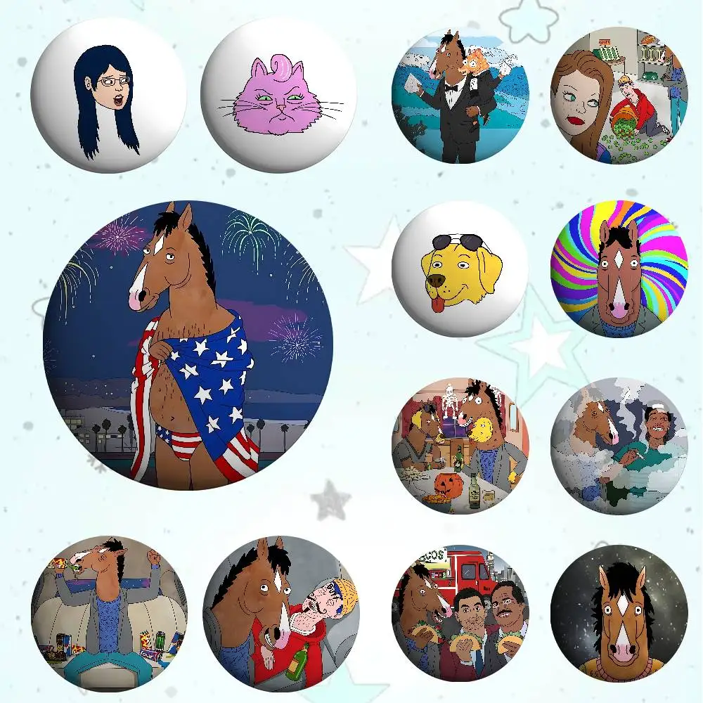 Coole B-BoJack Horseman Abzeichen Weißblech Soft Button Pin Brosche Metall Abzeichen Custom Schmuck Zubehör Hut Tasche Revers