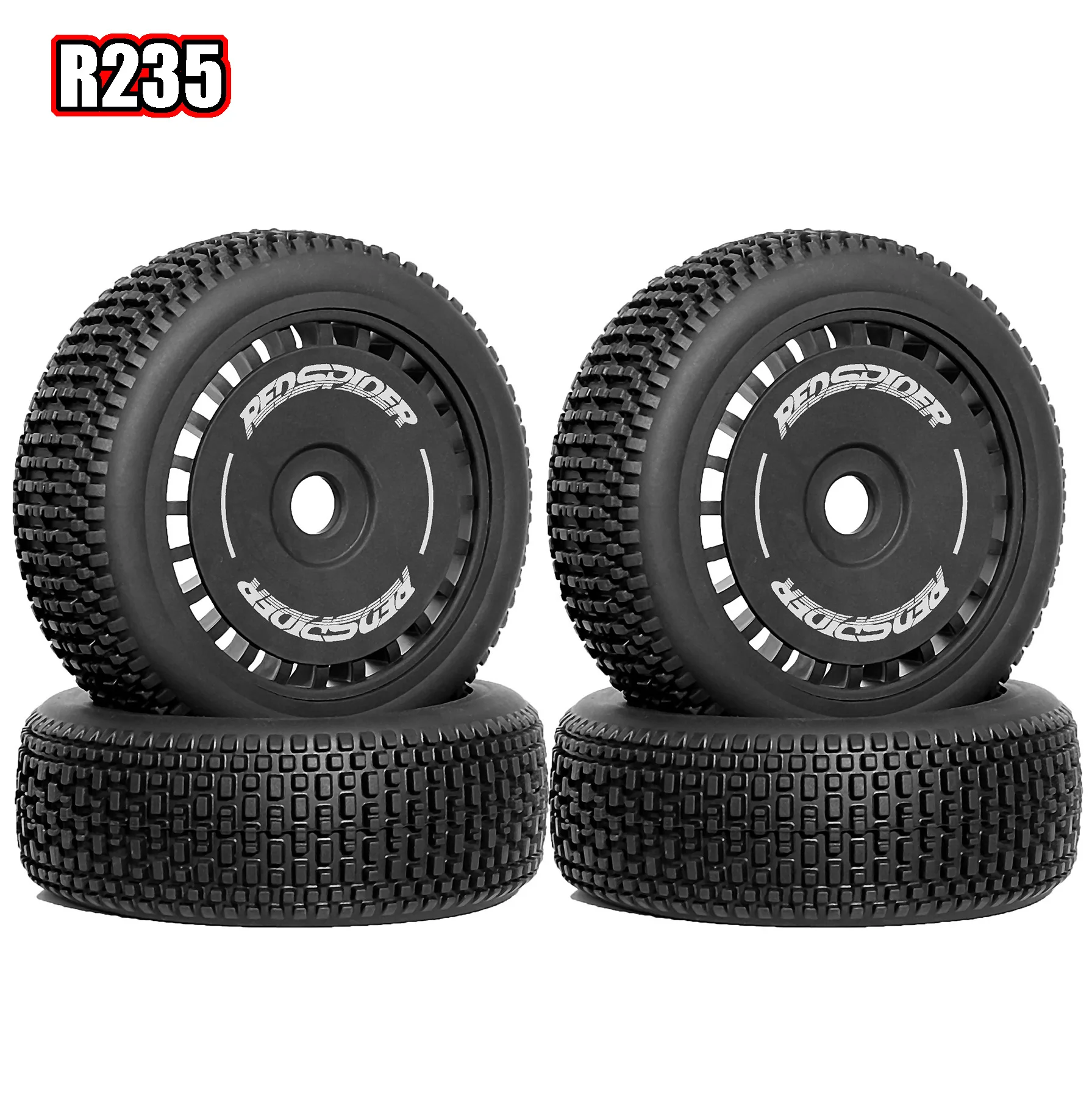RED SPIDER 4Pcs 17mm Hex 1/8 Offroad Buggy Tyres OD 118mm For 1:8 Electric Nitro Buggy ARRMA Losi Hobao HPI RC Model Accessories