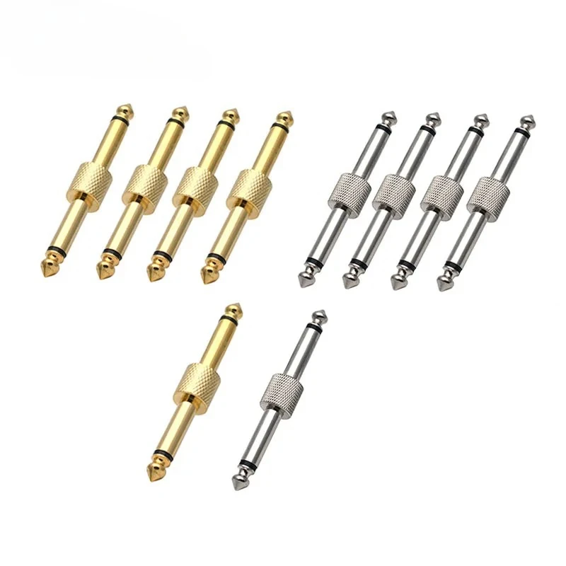

10Pcs 6.35mm Guitar Effect Pedal Connector Audio Adaptors Connecting Jack Gold/Silver Guitar Pedal Connector