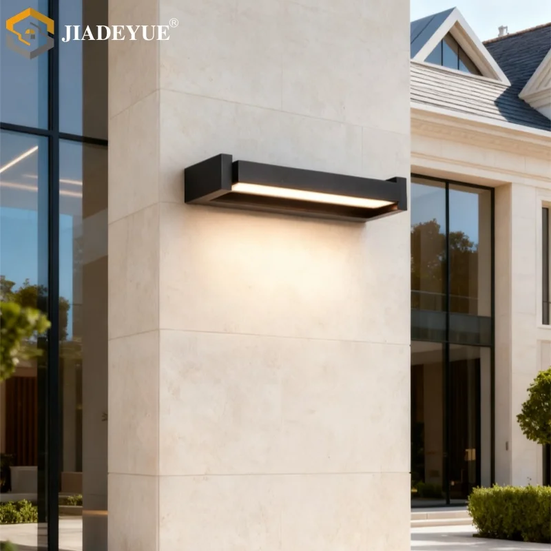 Outdoor rotating wall lamp IP65 modern simple long strip luminous villa courtyard garden garage door outdoor light