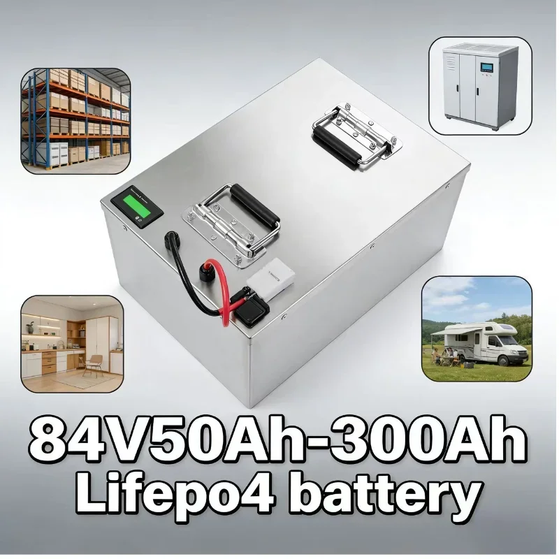 Multi-Voltage Large Capacity LiFePO4 Battery Pack, APP Real-Time Monitor BMS, Long Lifespan Deep Cycle Cells, Universal Off-Grid