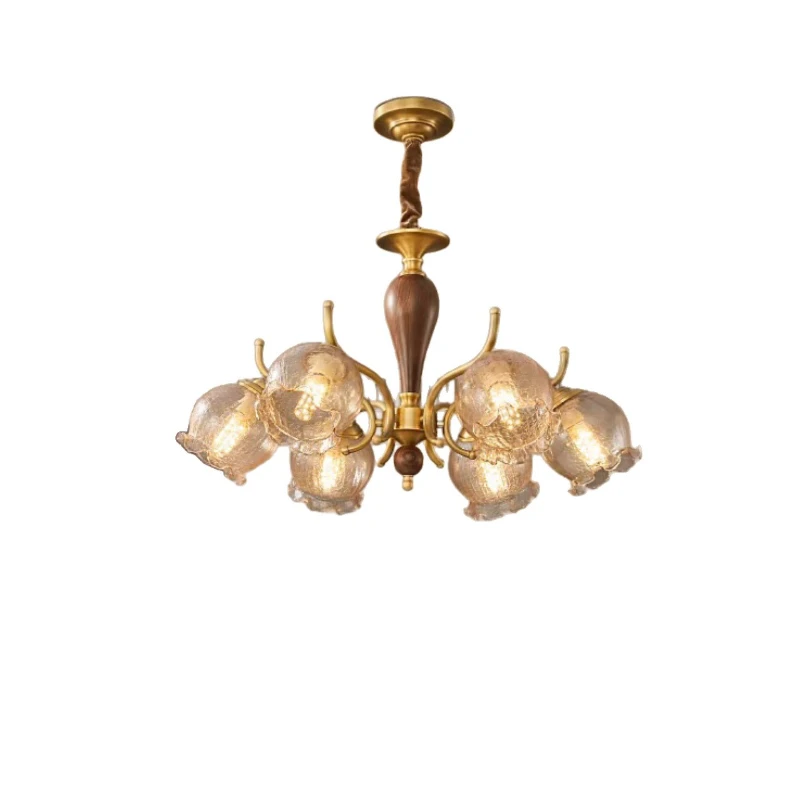 

All copper retro living room chandelier black walnut nostalgic warm master bedroom