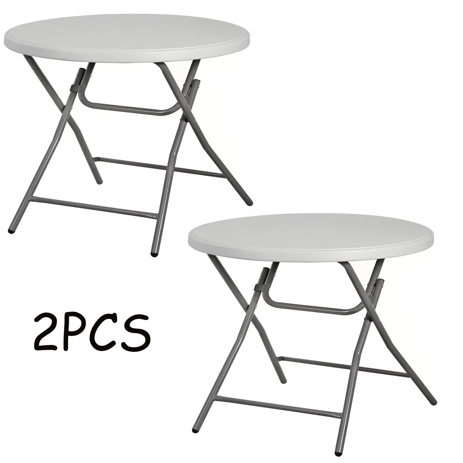 2PCS 32" Folding Bistro Table Cafe Round Outdoor Patio Cocktail Party Porch Side