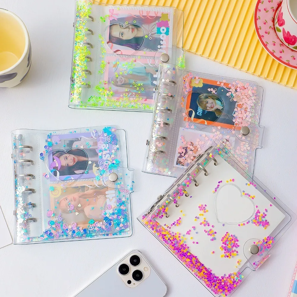 Fashion Sequin Glitter Binder Photo Album 3/5 inches PVC Picture Case Storage Name Collect Book Gift