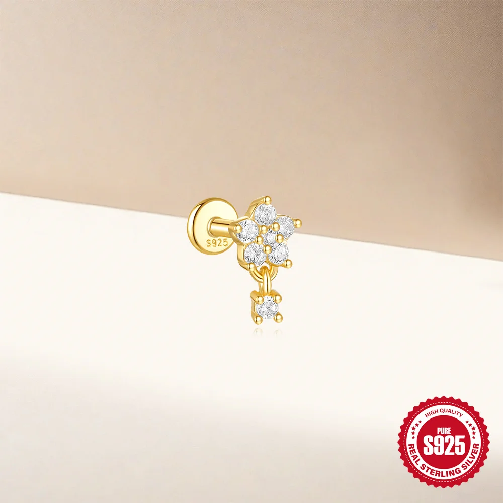 CANNER 1 Stück 925 Sterling Silber Tragus-Piercing-Ohrringe für Frauen Knorpel-Spiral-Piercing-Ohrring 925 Silber Schmuck Geschenke – Detail 10