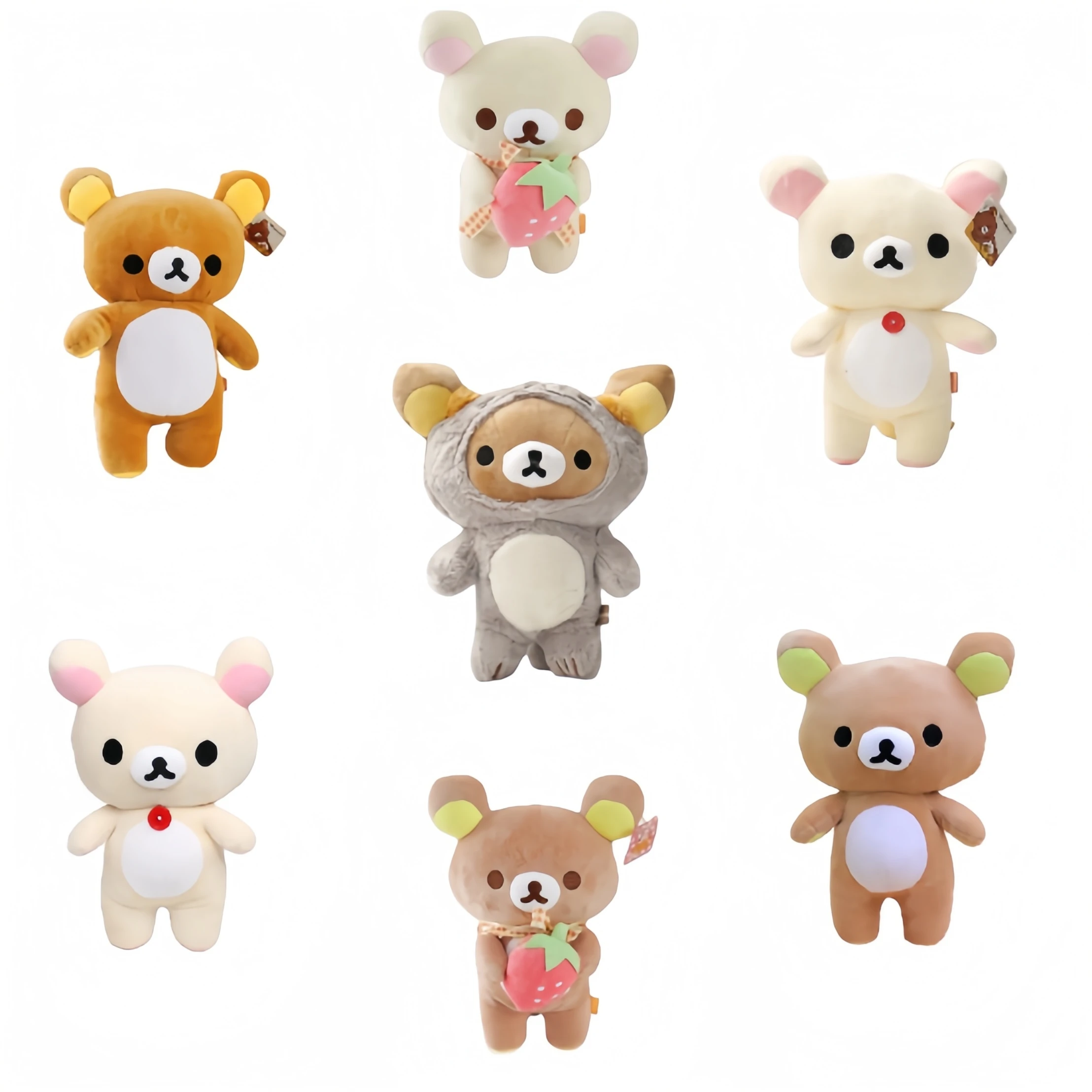 Rilakkuma 테디 베어 봉제 장난감, 사랑스러운 애니메이션 Rilakkuma 인형, 귀여운 방 장식, 애니메이션 곰 장난감 선물, 크리스마스 선물