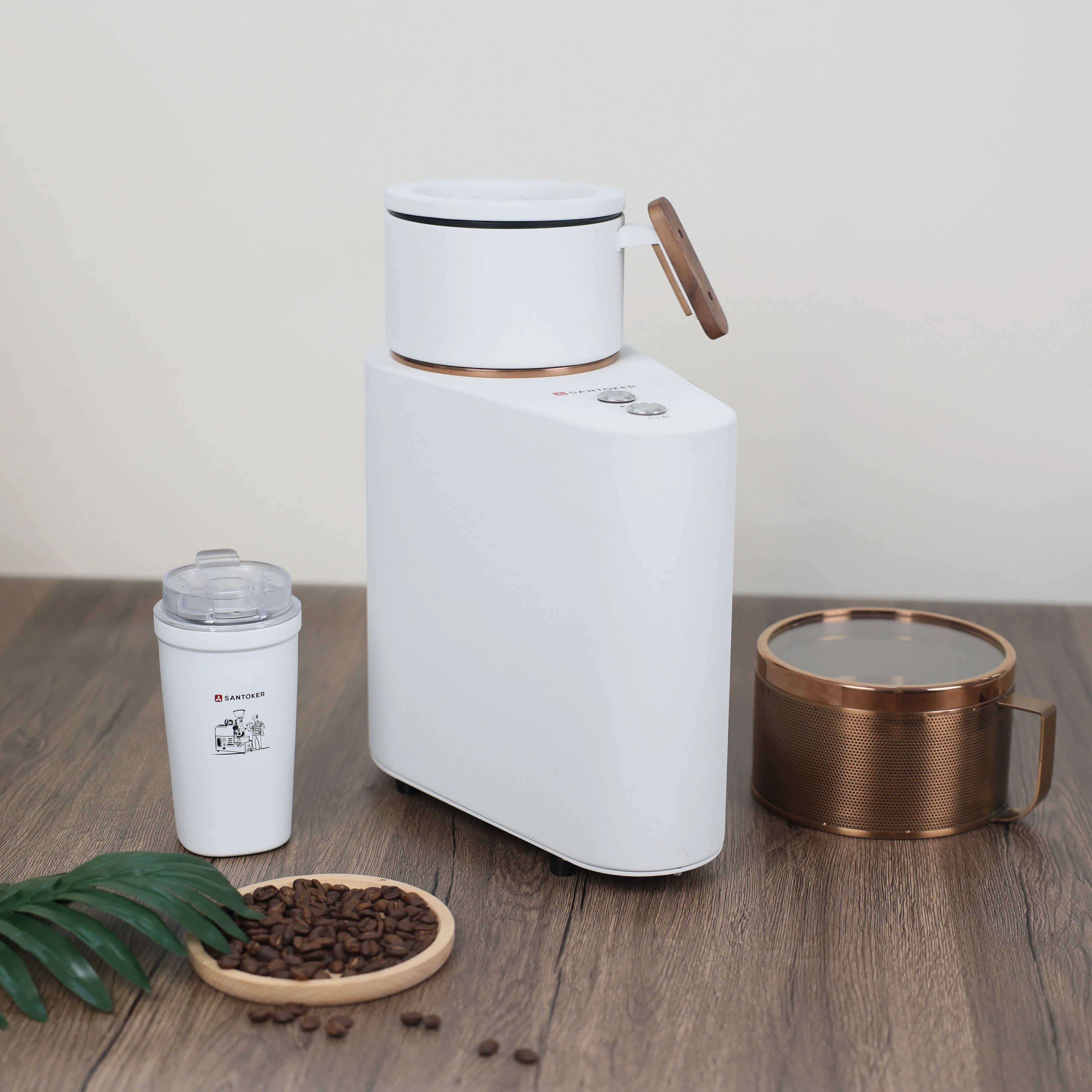 Santoker Q10 Mini 50g 100g 200g Fully Hot Air Coffee Roaster Machine Automatic Sample Coffee Beans Roasting